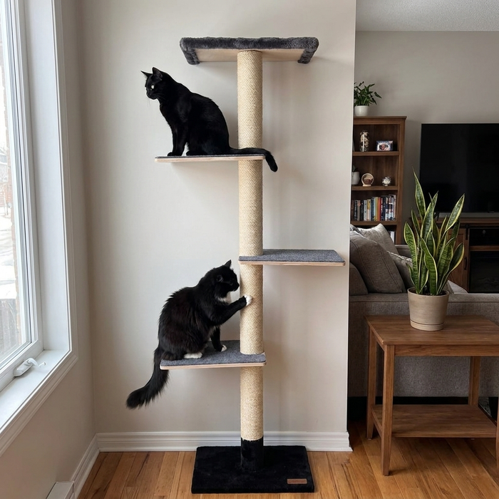 72 inches Wall Mounted Cat Tower - Perfect for small spaces