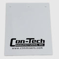730042 | Con-Tech Manufacturing | MUDFLAP WHITE POLY WITH CTM LOGO 24" X 30"