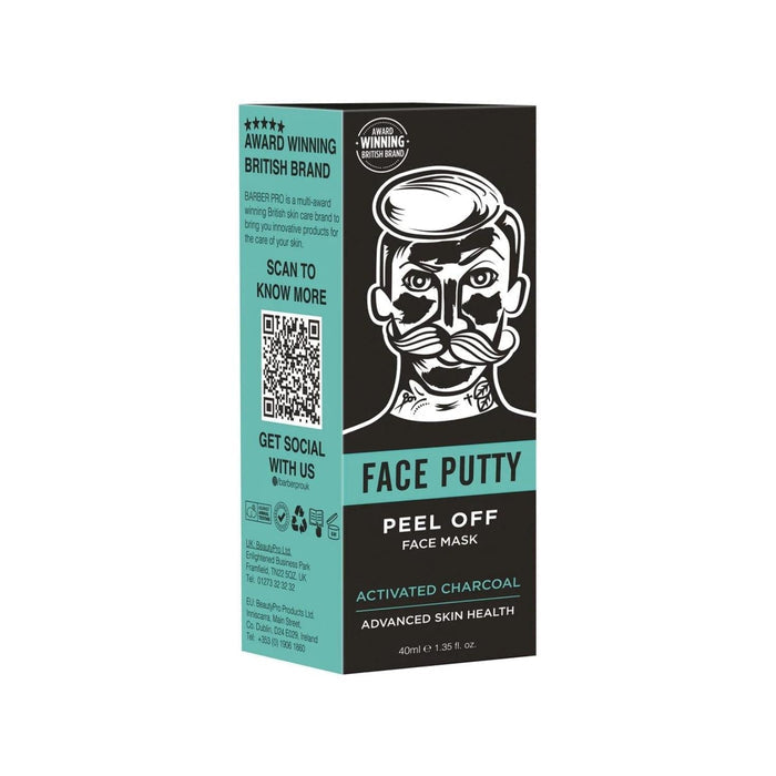 Barber Pro Face Putty Peel-Off Mask With Activated Charcoal (40ml) Masks Barber Pro