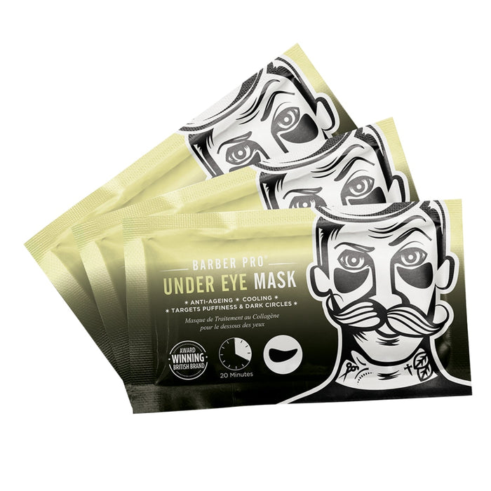 Barber Pro Under Eye Mask with Activated Charcoal & Volcanic Ash (3 pairs) Masks Barber Pro