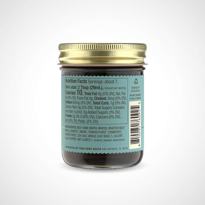 Nutritional Information for Beef Demi-Glace from Fond Regenerative