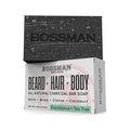 Bossman All Natural Exfoliating Beard, Hair & Body Bar Soap - Eucalyptus + Tea Tree (127g) Bar Soaps Bossman