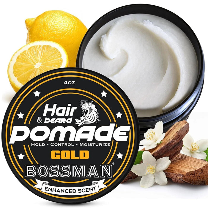 Bossman Hair & Beard Pomade - Gold (4oz) Beard Balms Bossman