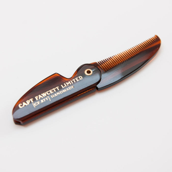 Captain Fawcett's Folding Pocket Moustache Comb Beard Combs Capt. Fawcett