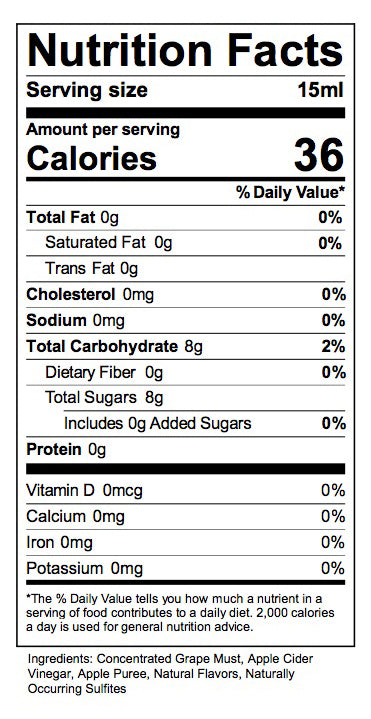 Cascadian Raspberry White Balsamic Vinegar Nutrition Information