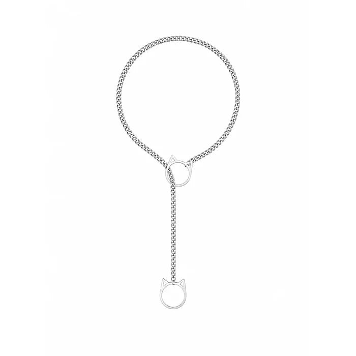 Cat O-Ring Slip Choker Chain (Silver)