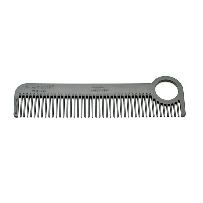 Chicago Comb Co. Model No. 1 Carbon Fiber Comb Combs & Brushes Chicago Comb Co. Comb Only