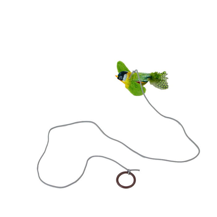 Chirping Greenfinch Cat Toy with 90cm String - Pilgrim Pet Supplies
