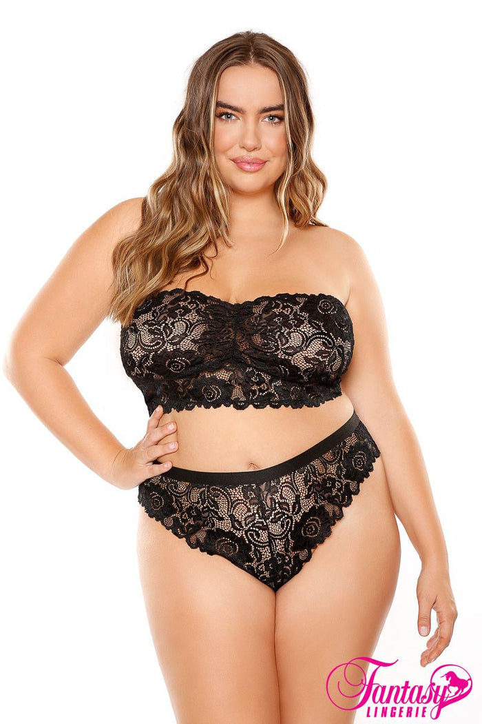 Floral Lace Bandeau Set