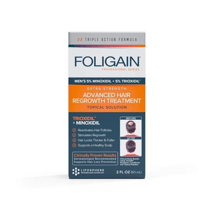Foligain Advanced Hair Regrowth Treatment For Men with 5% Minoxidil & 5% Trioxidil (59ml) Hair Loss Treatments Foligain
