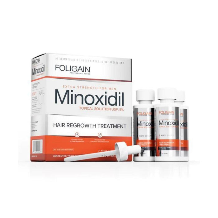 Foligain Minoxidil 5% Hair Regrowth Treatment for Men (3 x 59ml) Hair Loss Treatments Foligain