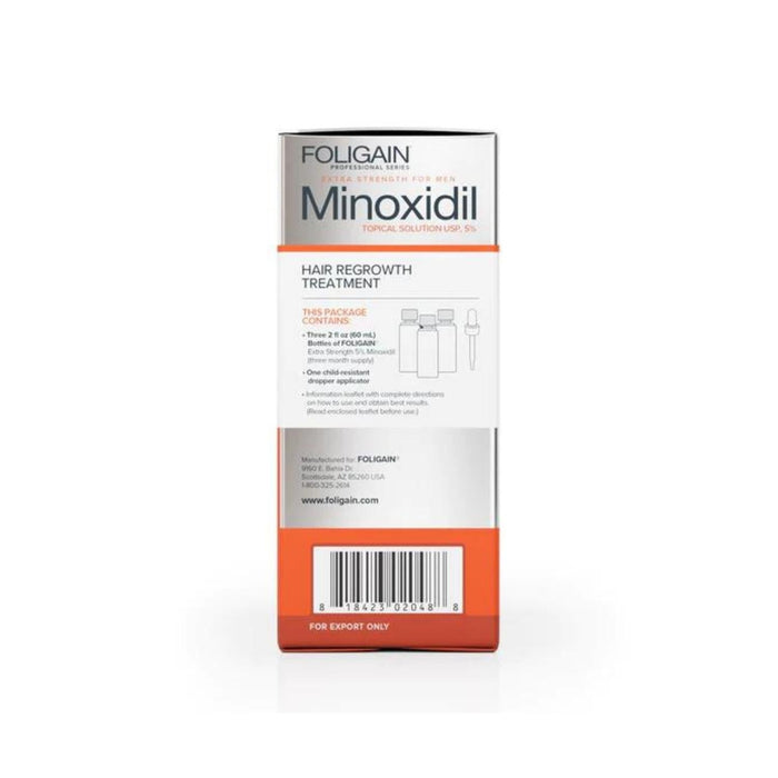 Foligain Minoxidil 5% Hair Regrowth Treatment for Men (3 x 59ml) Hair Loss Treatments Foligain