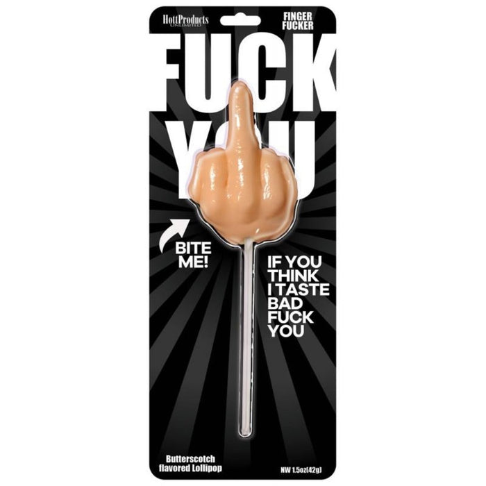 Fuck You Finger Fucker Lollipop - Butterscotch