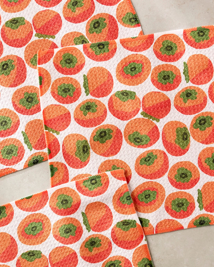 Geometry Dishcloth: Persimmons