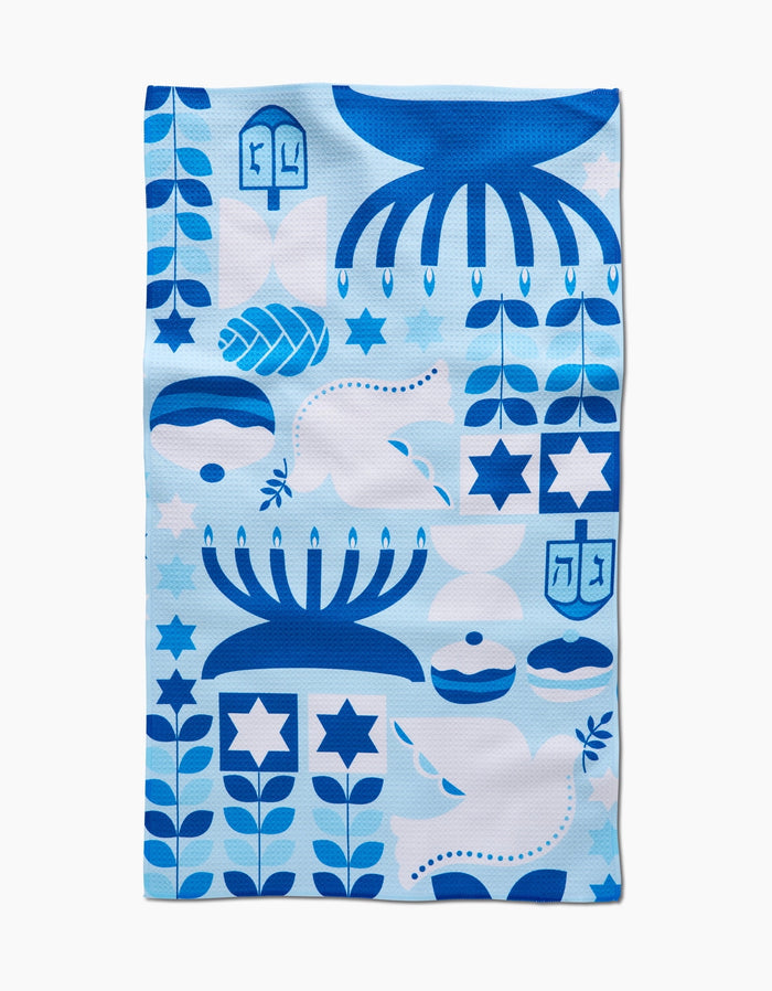 Geometry Kitchen Tea Towel: Blue Traditions
