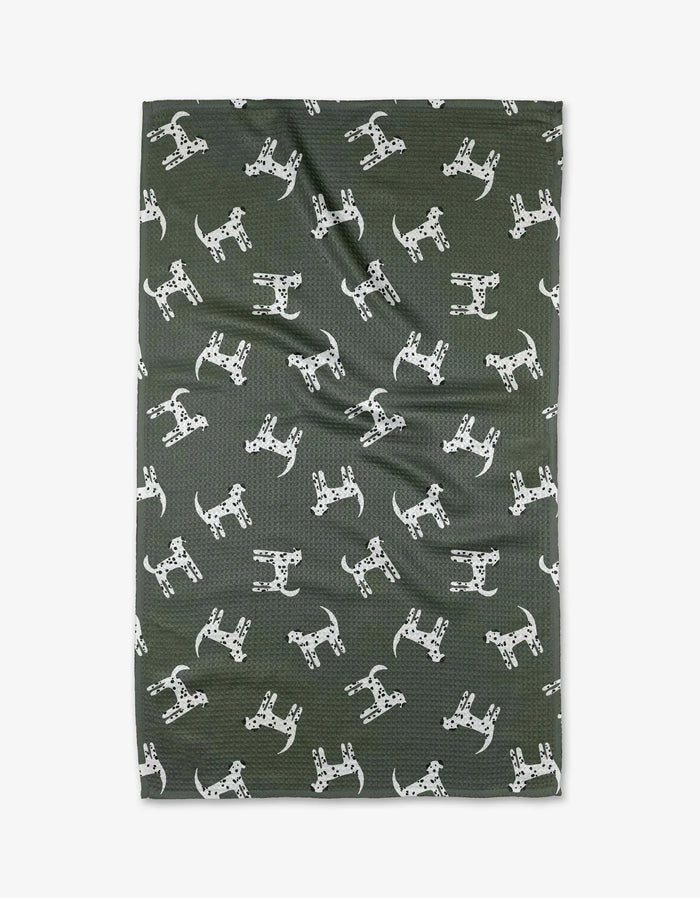 Geometry Kitchen Tea Towel: Dalmatian Dogs