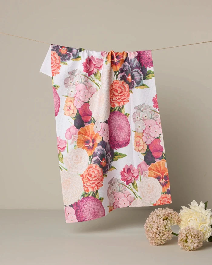 Geometry Kitchen Tea Towel: Ecstatic Blooms