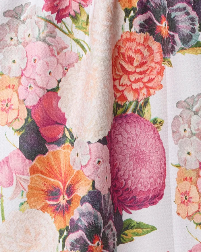Geometry Kitchen Tea Towel: Ecstatic Blooms