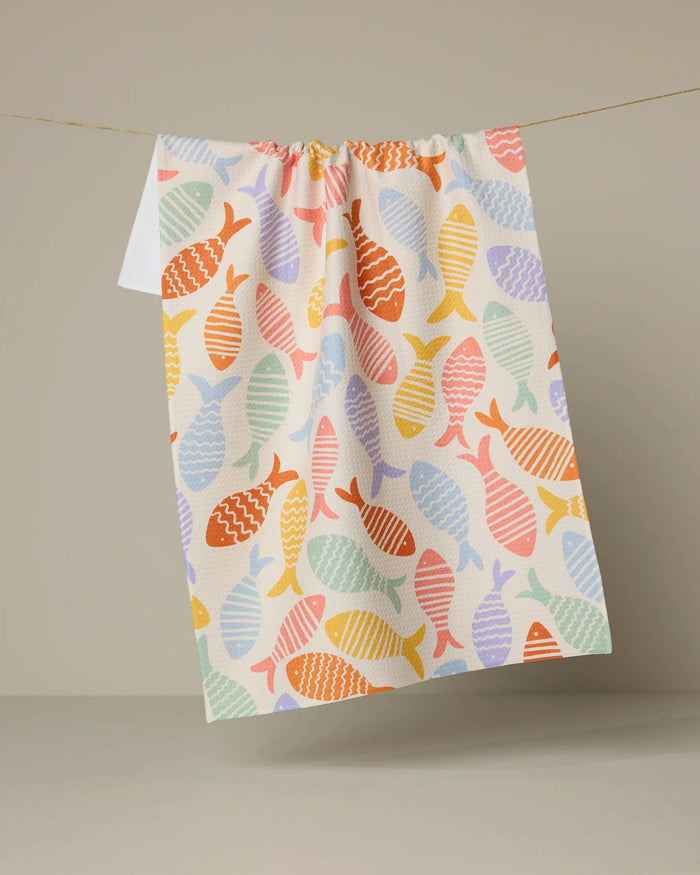 Geometry Kitchen Tea Towel: Fish Flip