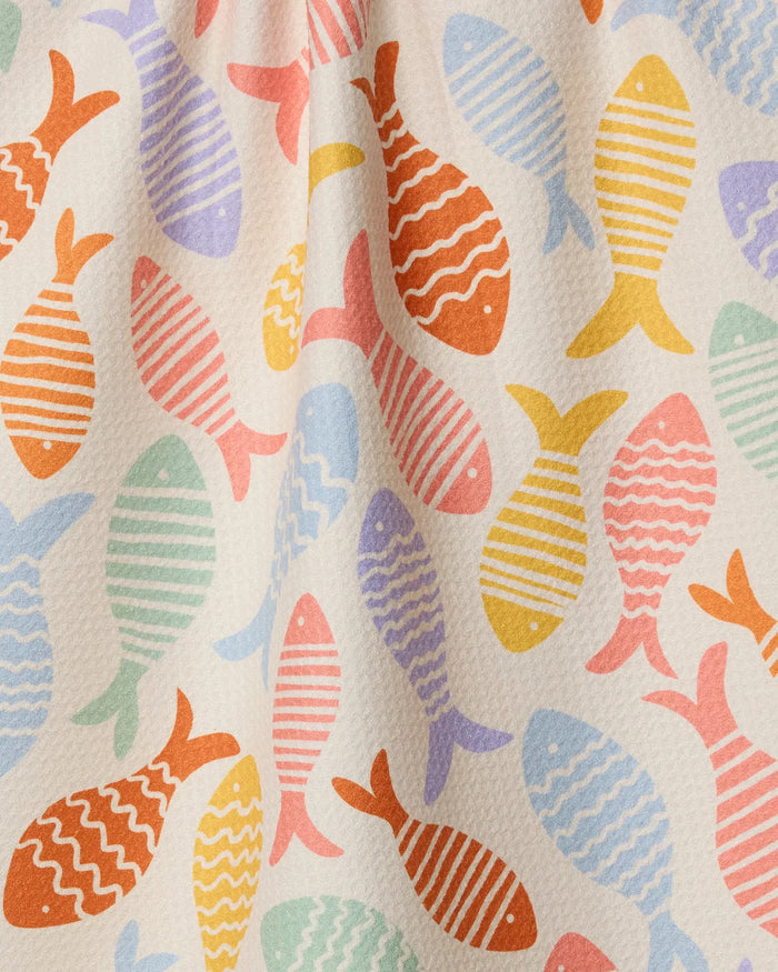 Geometry Kitchen Tea Towel: Fish Flip