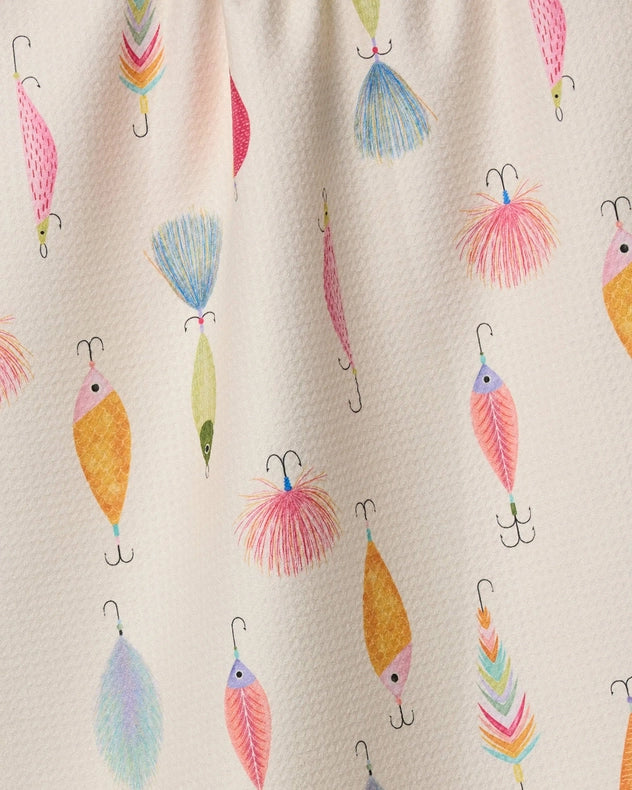 Geometry Kitchen Tea Towel: Fishing Lures