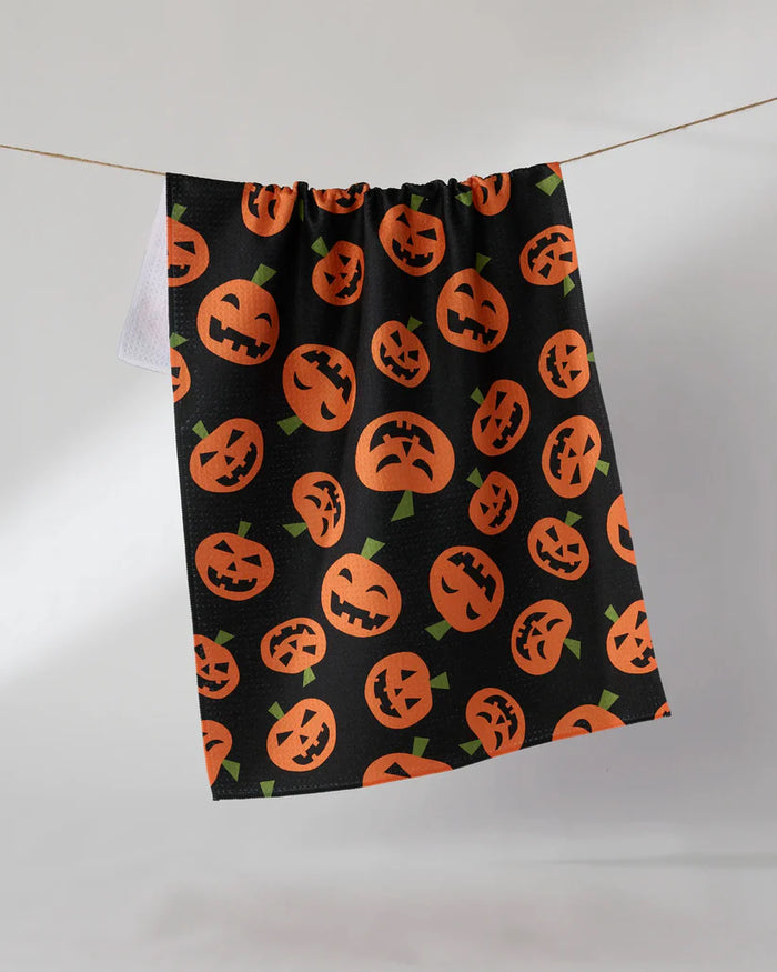 Geometry Kitchen Tea Towel: Gourd Gang (Black)