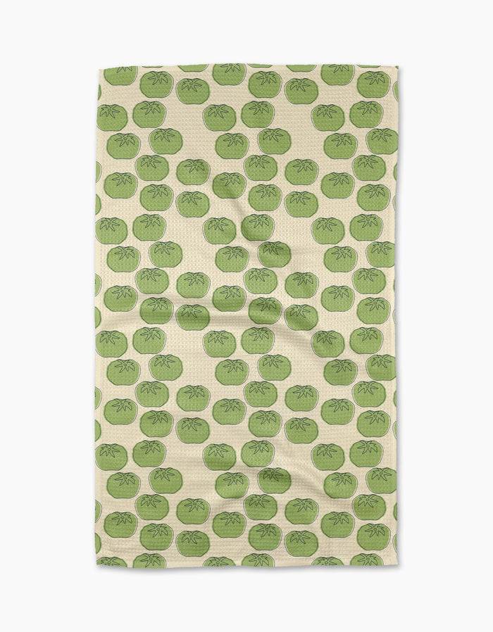 Geometry Kitchen Tea Towel: Green Tomatoes