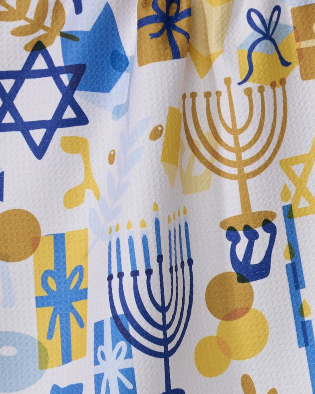 Geometry Kitchen Tea Towel: Hanukkah is Here
