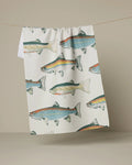 Geometry Kitchen Tea Towel: Hooked on Fishing