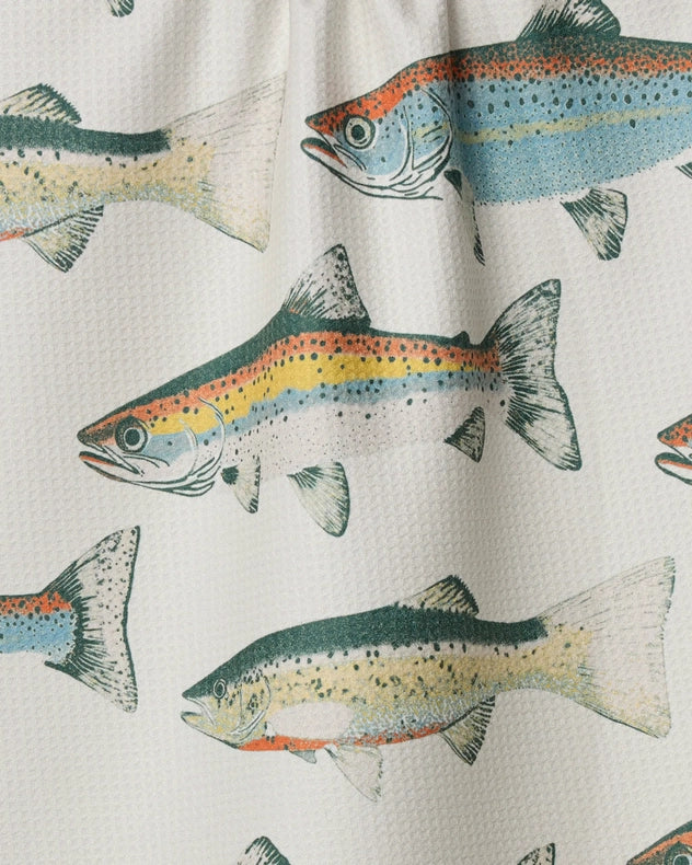 Geometry Kitchen Tea Towel: Hooked on Fishing