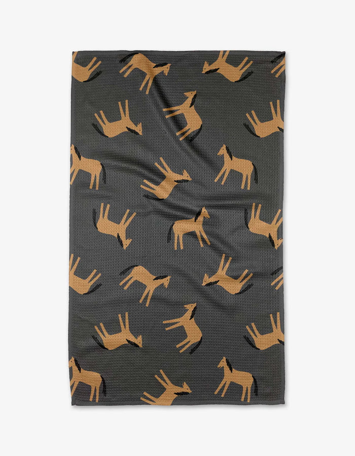 Geometry Kitchen Tea Towel: Horses
