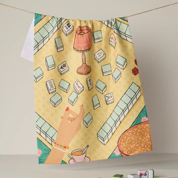 Geometry Kitchen Tea Towel: Lucky Hand