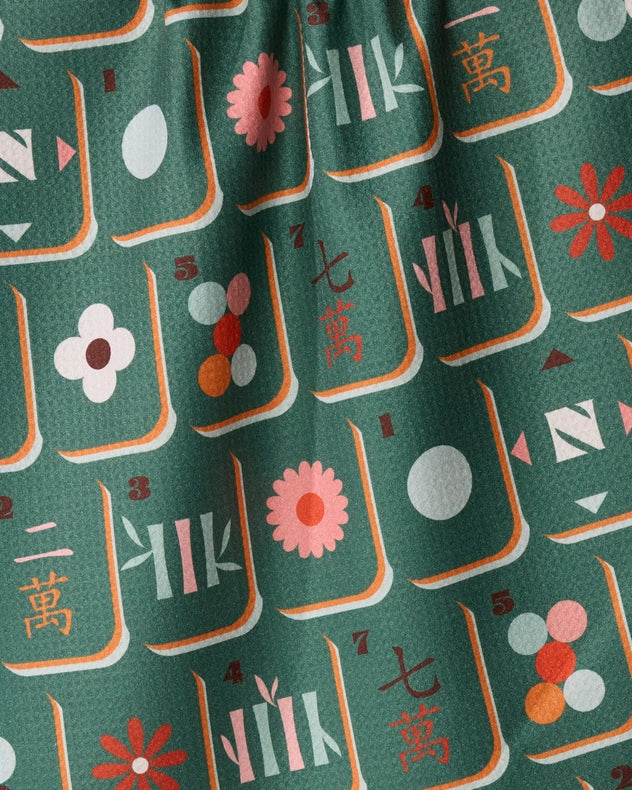 Geometry Kitchen Tea Towel: Moss Tile Toss