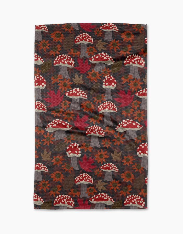 Geometry Kitchen Tea Towel: Mushroom Forest