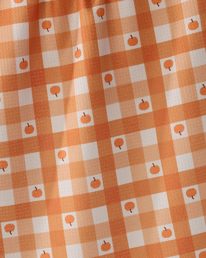 Geometry Kitchen Tea Towel: Pumpkin Check