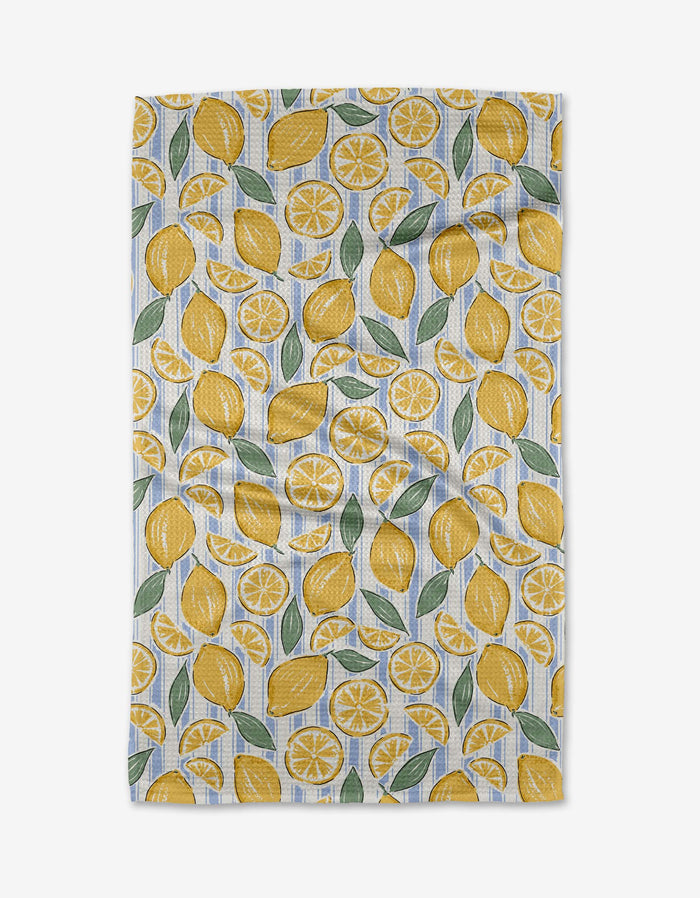 Geometry Kitchen Tea Towel: Sour Lemon Stripes
