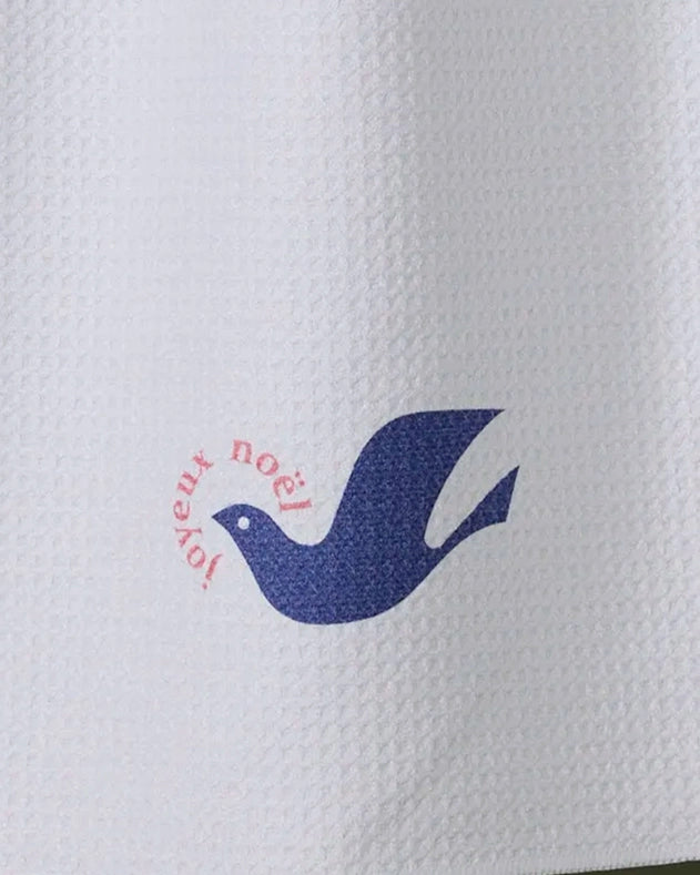 Geometry Kitchen Tea Towel: Winter Dove