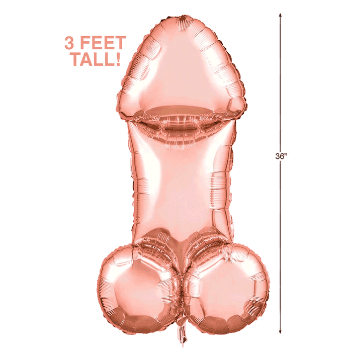 Glitterati 3' Penis Rose Mylar Balloon