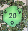 Green D20 Plush Pillow