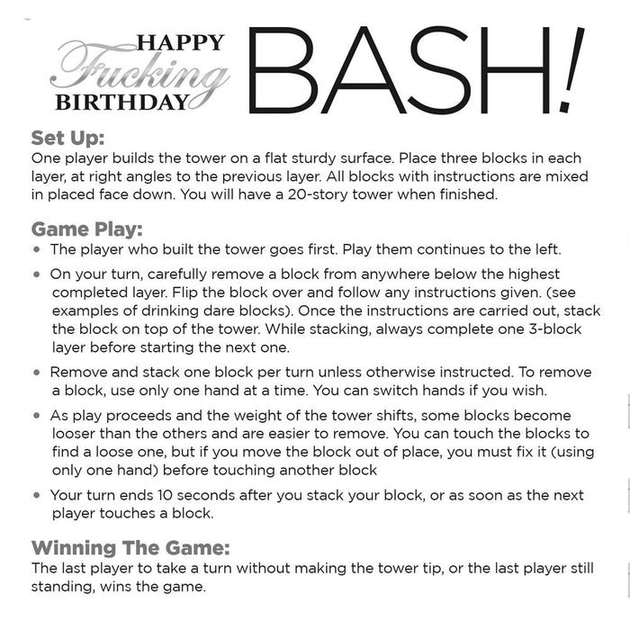Happy Fucking Birthday Drinking Game