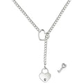 HEART & LOCK-O-RING SLIP CHAIN - Silver