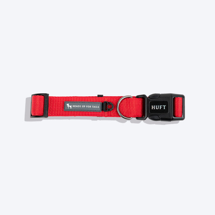 HUFT Basics Dog Collar - Crimson Red - Heads Up For Tails