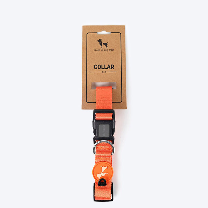 HUFT Classic Dog Collar - Orange (Can be Personalised) - Heads Up For Tails