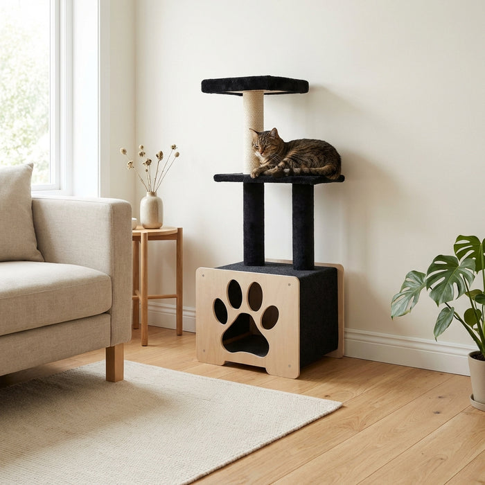 Hut Hideout - Deluxe 3-Level Cat Tree