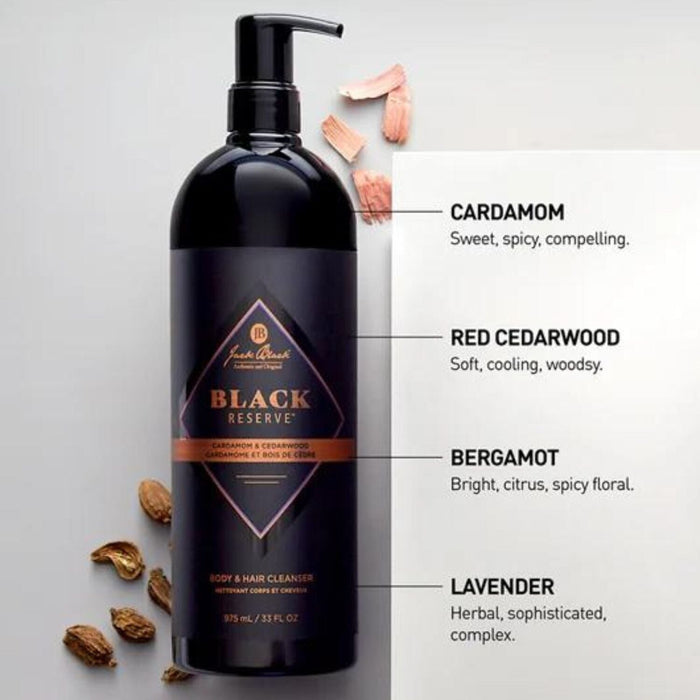 Jack Black Black Reserve Body & Hair Cleanser (Size Options) Shower Gels & Washes Jack Black