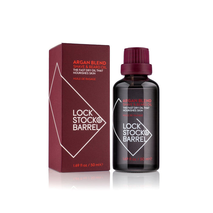 Lock Stock & Barrel Argan Blend Shave & Beard Oil (50ml) Shaving Oils Lock Stock & Barrel