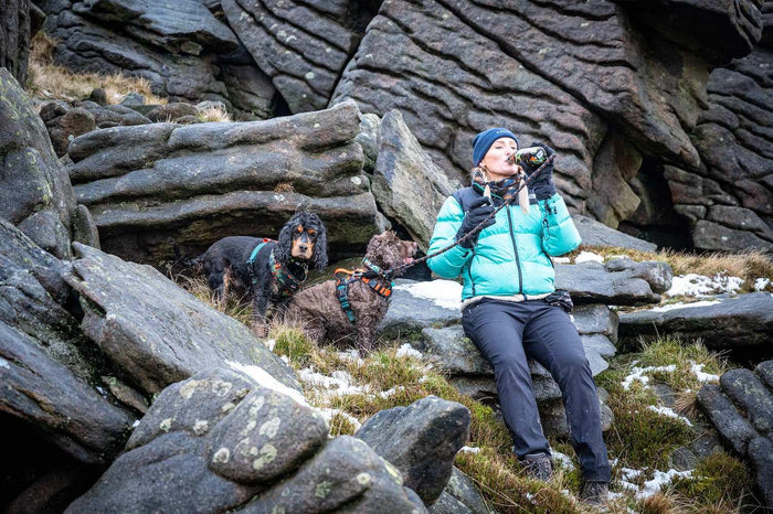 Long Paws - Human & Dog Walter Bottle Hiker Duo-Pet Bowls, Feeders & Waterers-Long Paws- Silver Circle Pets