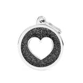My Family Shine Black Circle Grey Heart
