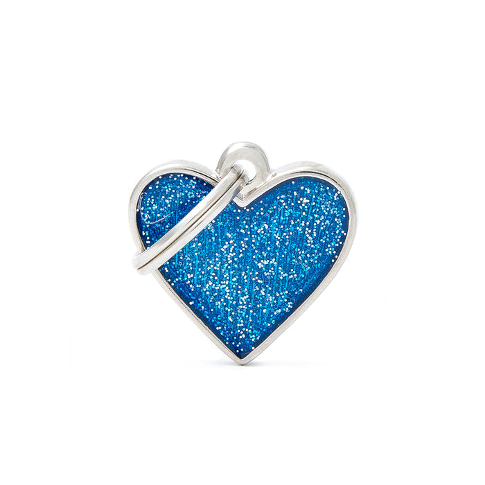 My Family Shine Heart Blue Sml