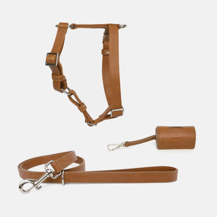 Neula Confidence Vegan Leather Dog Harness Walk Set-Harness & Leash Set-Neula- Silver Circle Pets